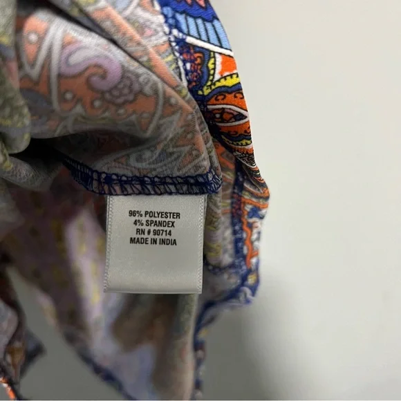 MSK Women’s XL Multicolor Paisley Button Front Sleeveless Shirt Dress - Picture 5 of 9